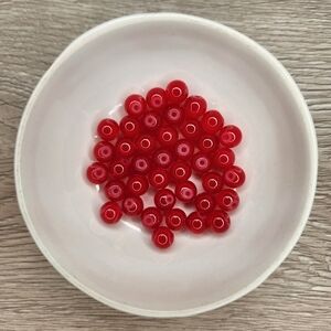 RedvGlass Beads 8mm Round 40 Bead Count #90
